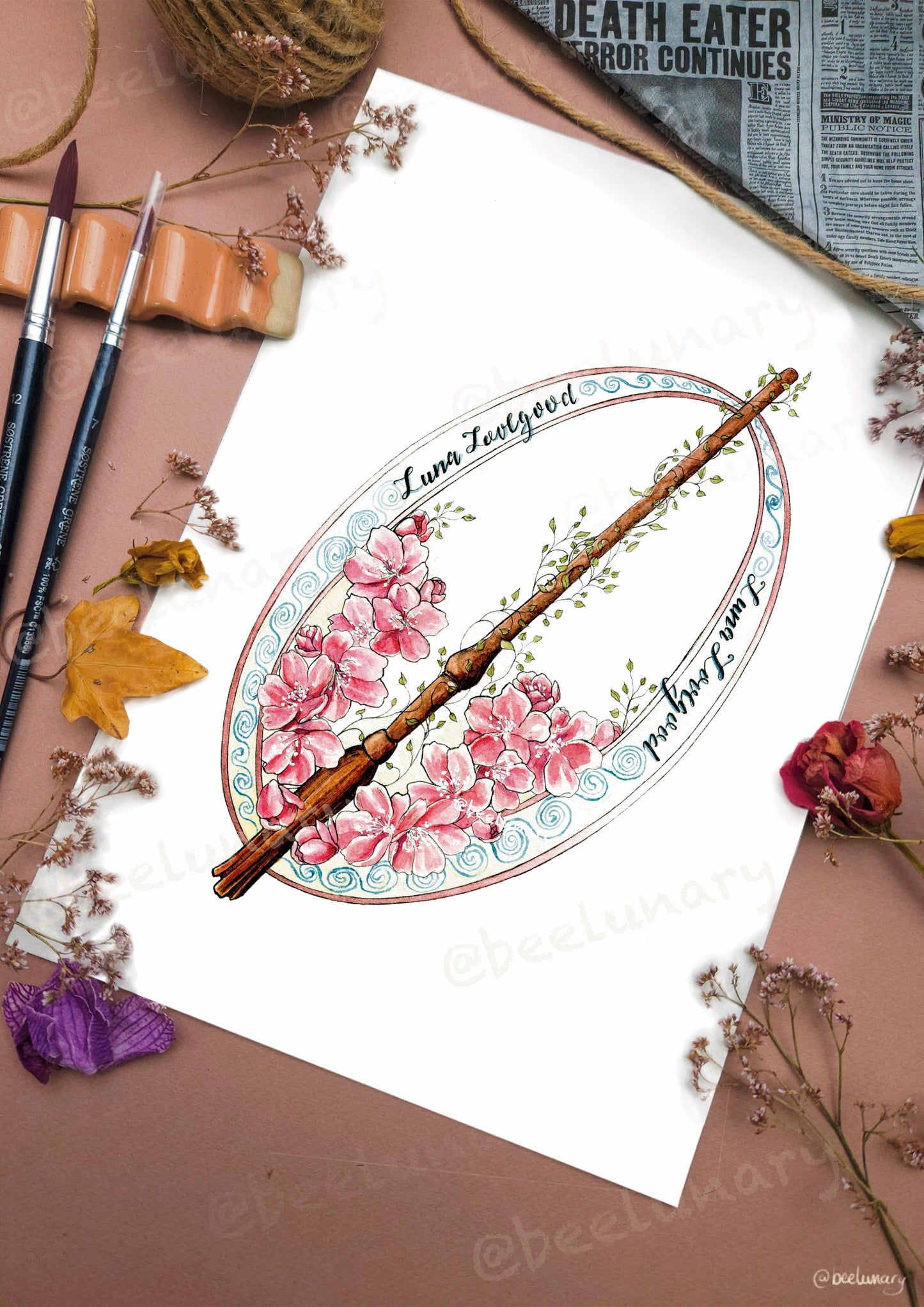 Fine Art Embellished Print | Luna Lovegood Wand