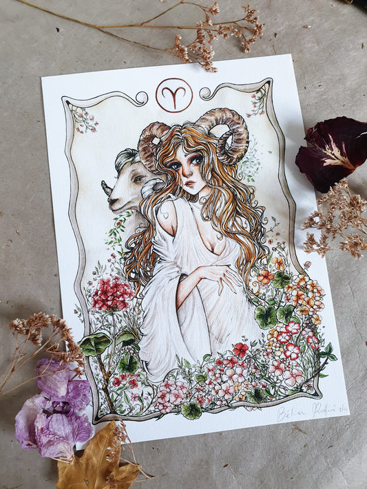 Aries - Bélier | Zodiac Art Print