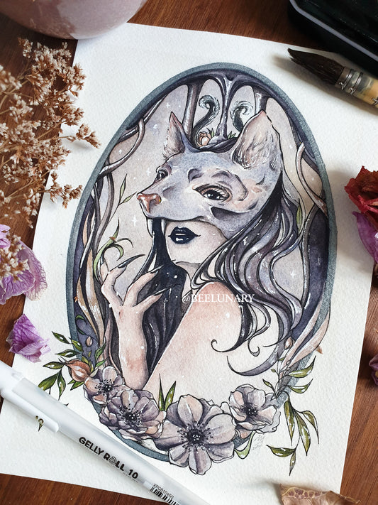 Aquarelle Originale | Wolf Spirit