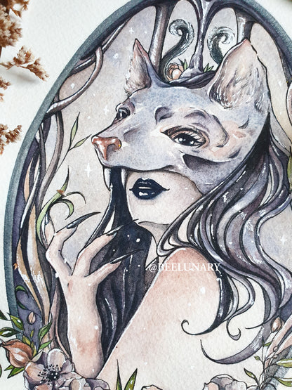 Aquarelle Originale | Wolf Spirit