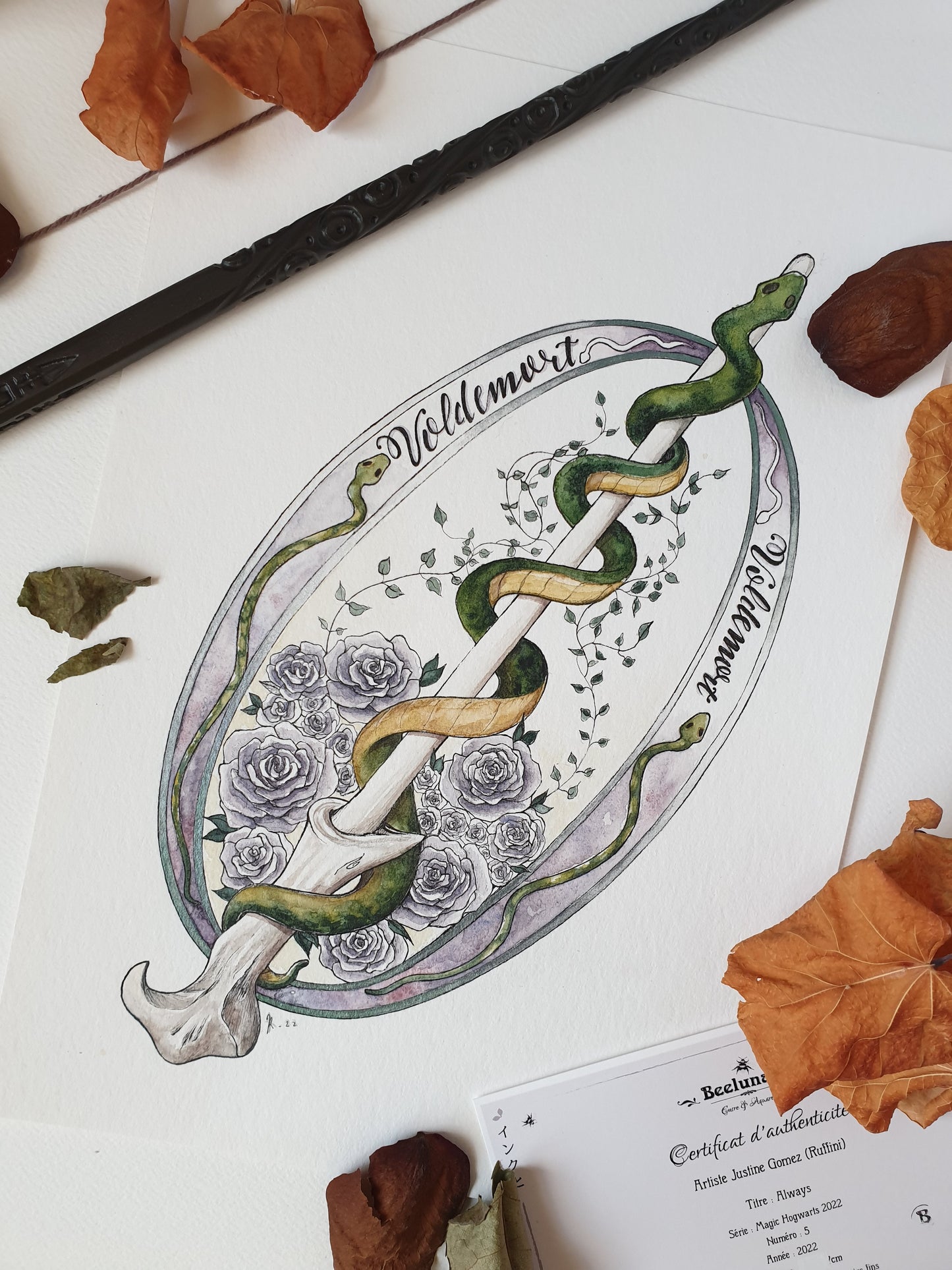 Aquarelle Originale | Baguette Voldemort