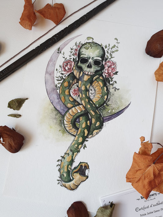 Aquarelle Originale | Marque des Ténèbres - Death Mark