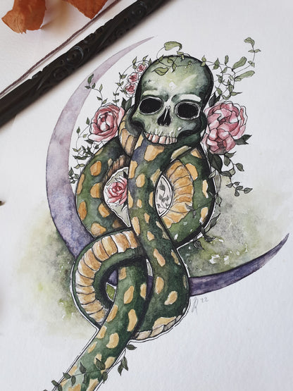 Aquarelle Originale | Marque des Ténèbres - Death Mark